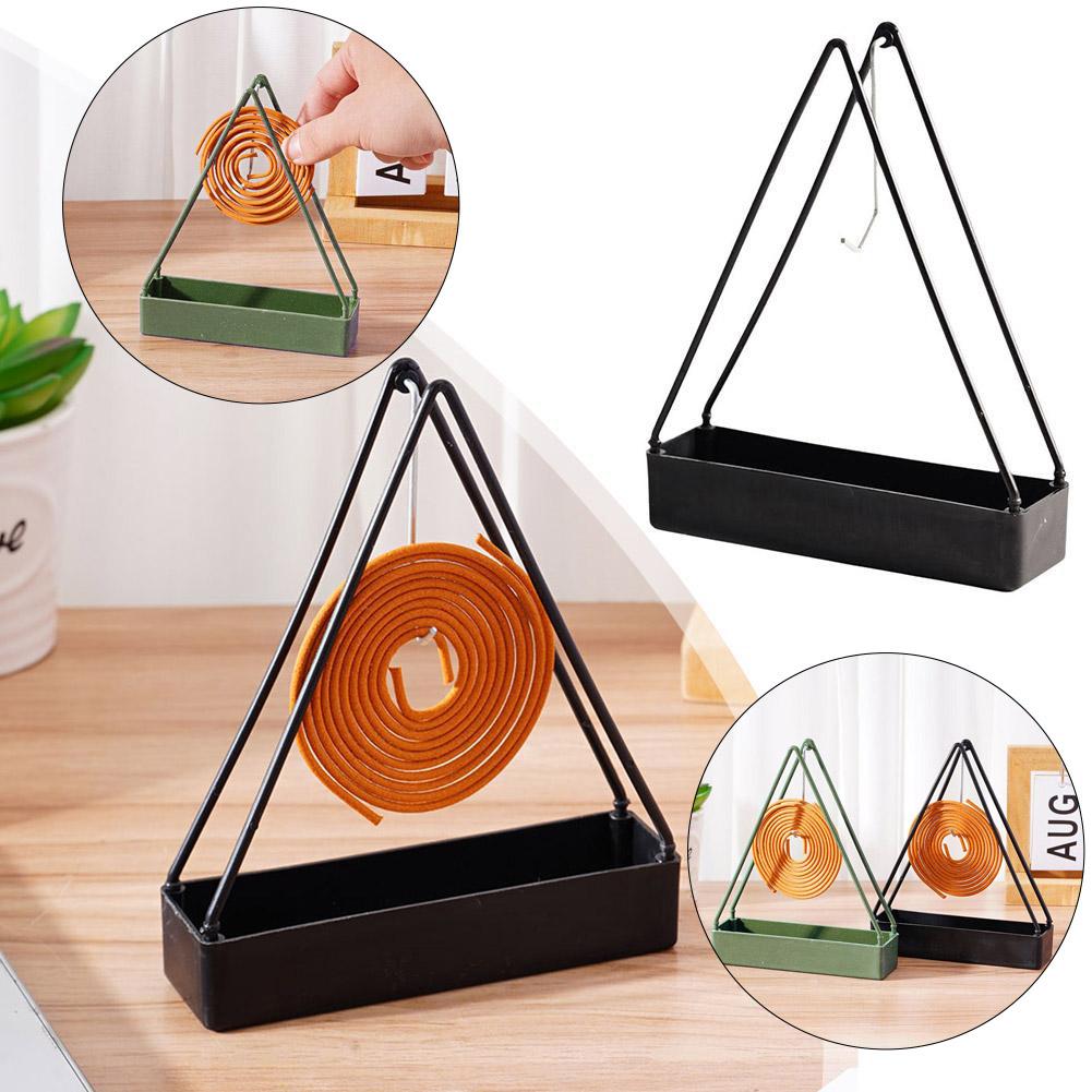 Incense Holder - 鉄製蚊取り線香ホルダー、ポータブル線香立て、灰キャッチャー付き、北欧スタイル、家庭用パティオキャンプ用忌避剤スタンド