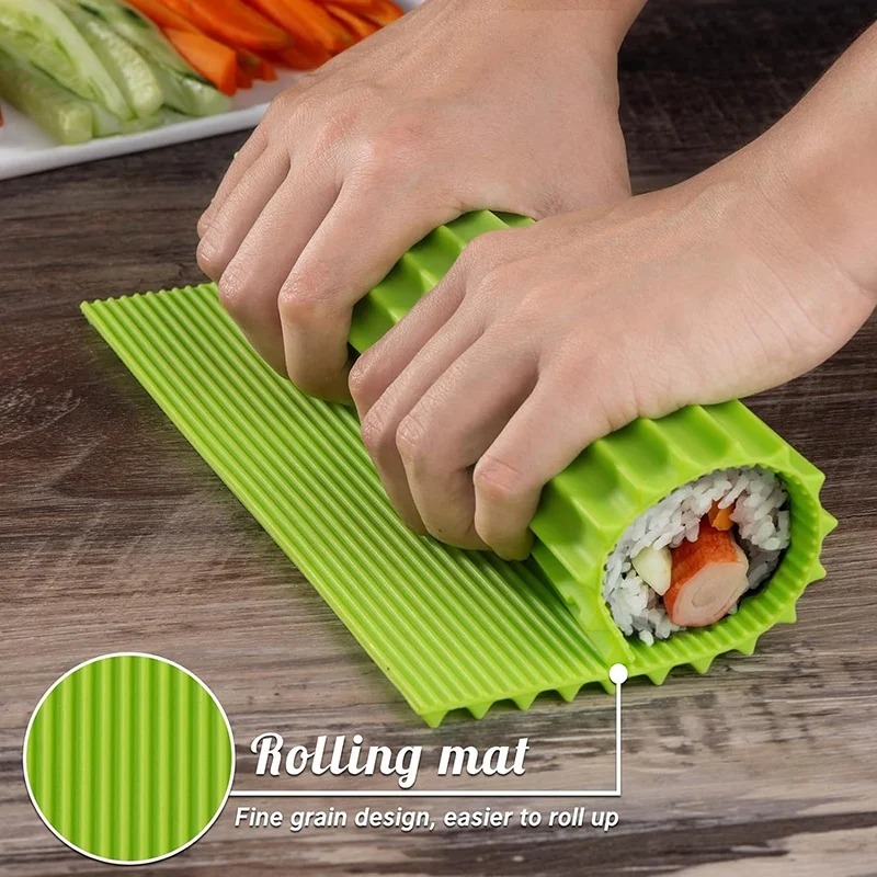 シリコーンハンドロール寿司ローリングカーテン竹模造日本の寿司 - Sushi Making Kit のレビューと価格