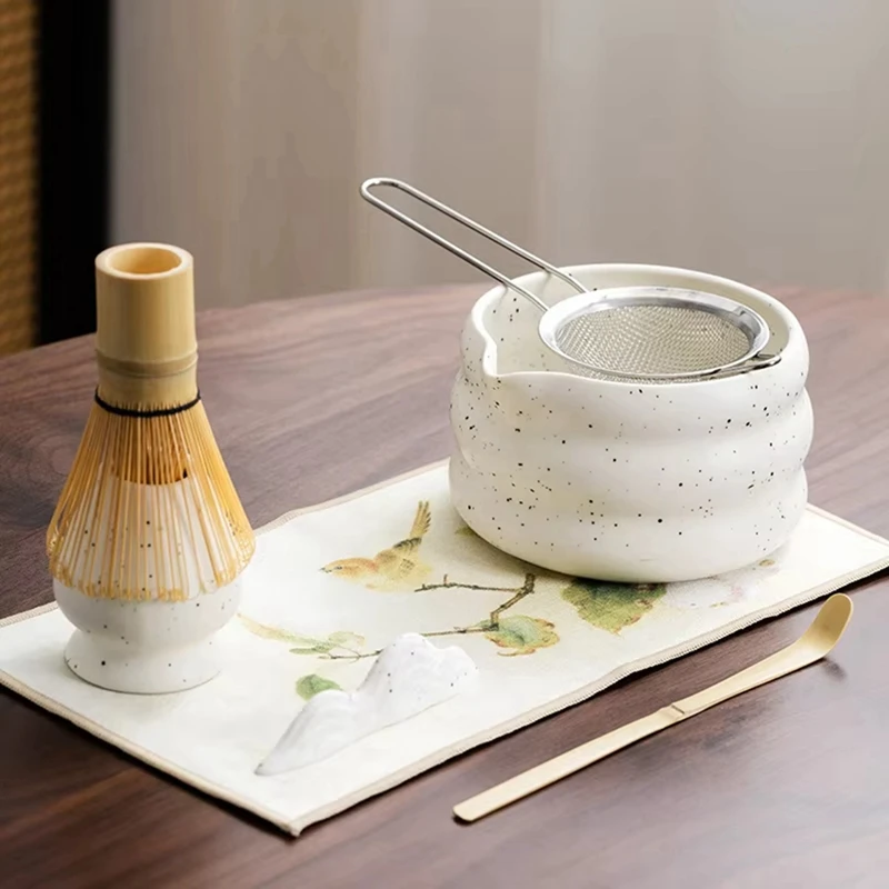 7点セット抹茶茶器キット 日本式茶道用竹製茶筅 陶器製茶碗  - Japanese Tea のレビューと価格