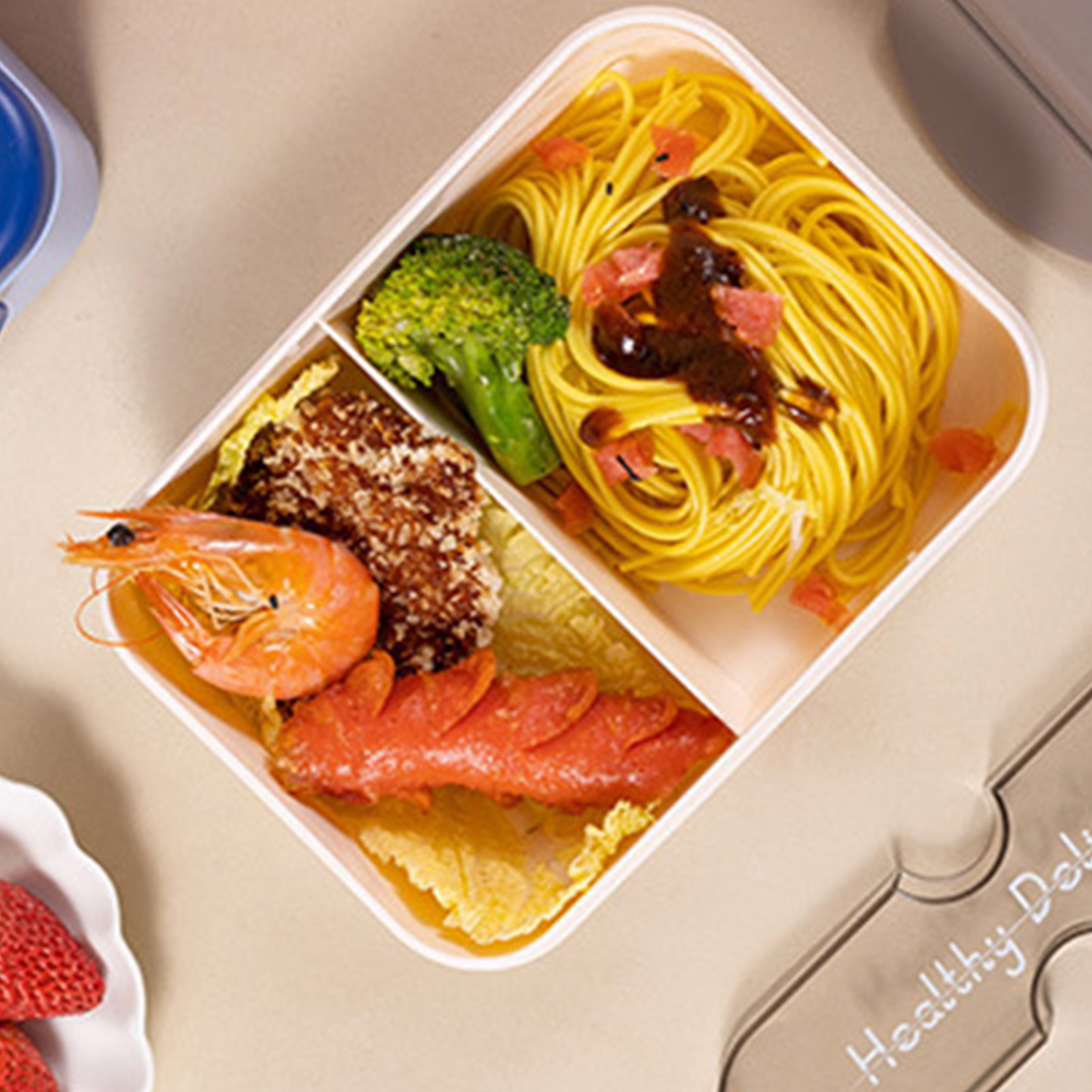 フォーク付きお弁当箱、プラスチック製お弁当箱、電子レンジ対応 - Bento Box のレビューと価格