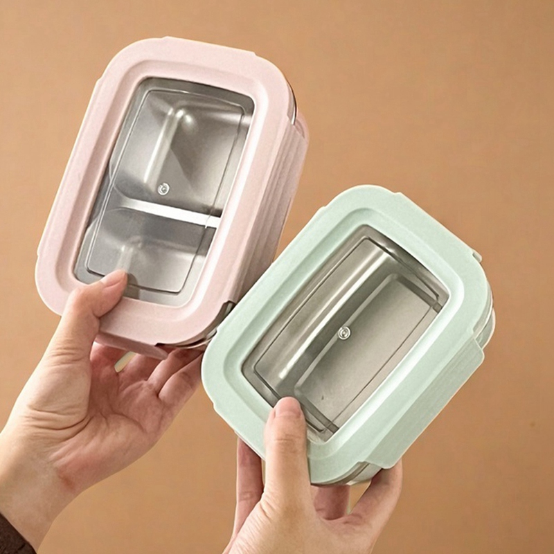 304 ステンレス鋼分割弁当箱取り外し可能な蓋付き学生用大容 - Bento Box のレビューと価格