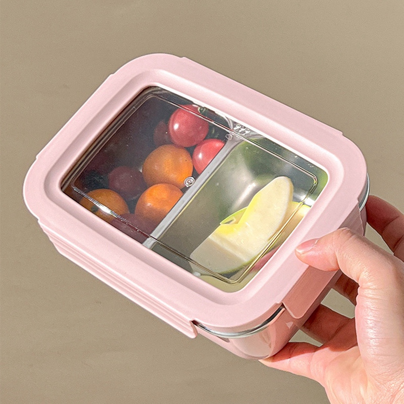 304 ステンレス鋼分割弁当箱取り外し可能な蓋付き学生用大容 - Bento Box のレビューと価格