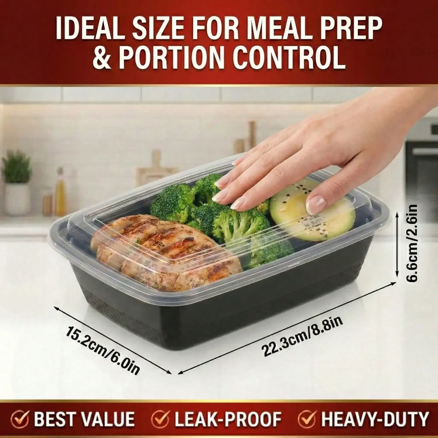 10個入りまたは100個入り、38オンスの黒い長方形の食品保 - Bento Box のレビューと価格