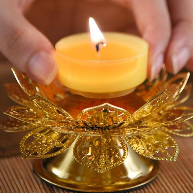 ティーライトホルダー ゴールドロータスデザイン ギーランプバ - Incense Holder のレビューと価格